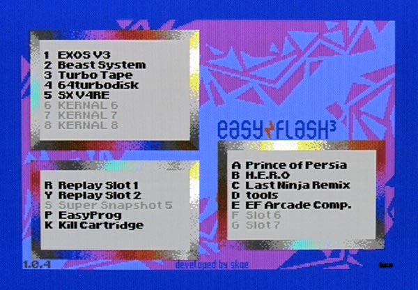 ef3-menu EasyFlash 64 3 Complete Cartridge  - GameDude Computers